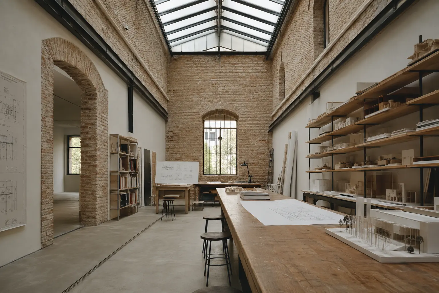 Estudio en la Cartuja — nave industrial rehabilitada con lucernario en la Isla de la Cartuja