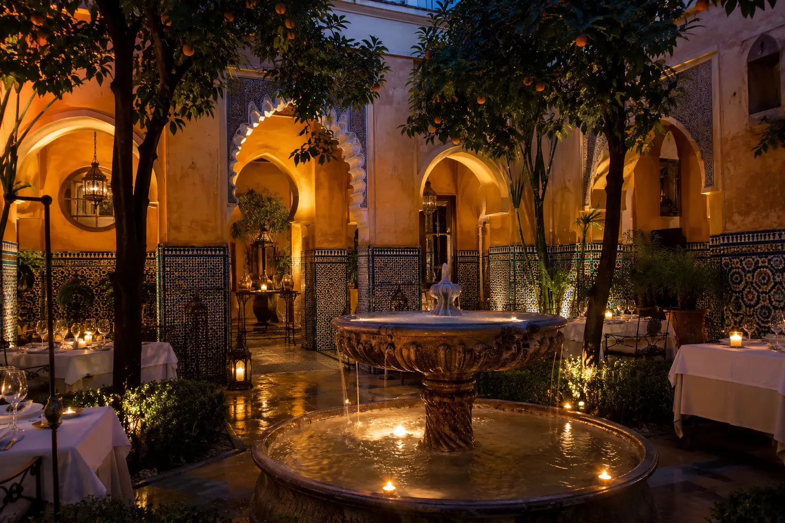 Patio de los Naranjos — entrada discreta de restaurante en callejón de la Judería de Córdoba